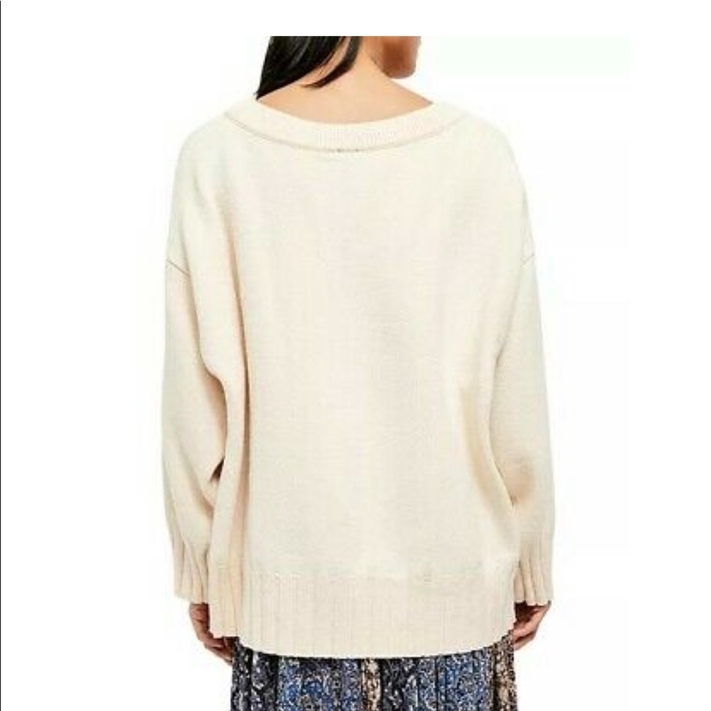 Free People Street Fair Tunic Sweater Ivory Combo - Picture 6 of 13